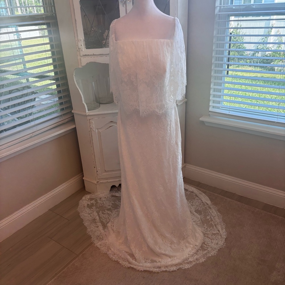 NEW, White Dress, Lace Dress, Wedding Dress, Prom Dress, NWOT Size L/14
